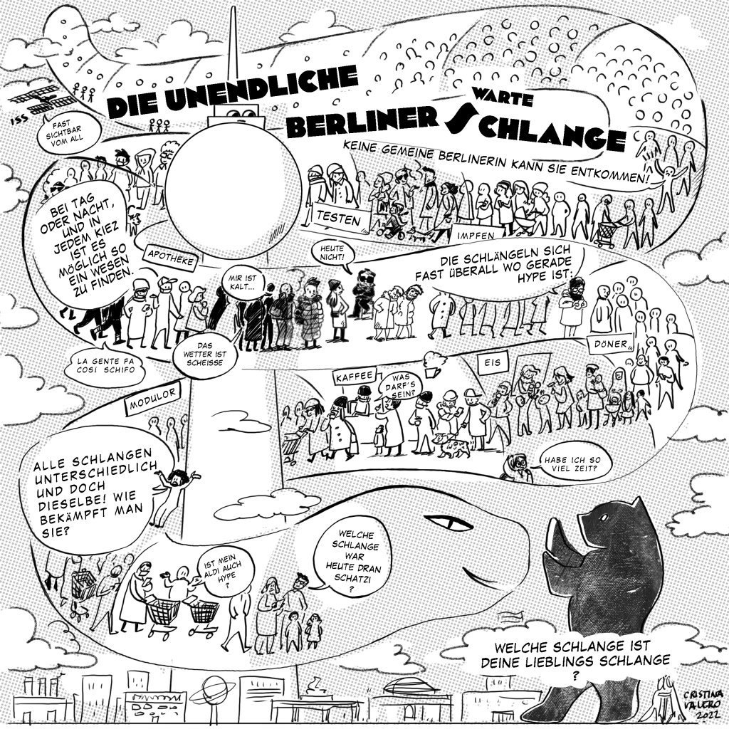 The Never-Ending Berlin Queue is a comic made for the ComicInvasionBerlin
2022 Comic Contest
"Urban Fairy Tales"